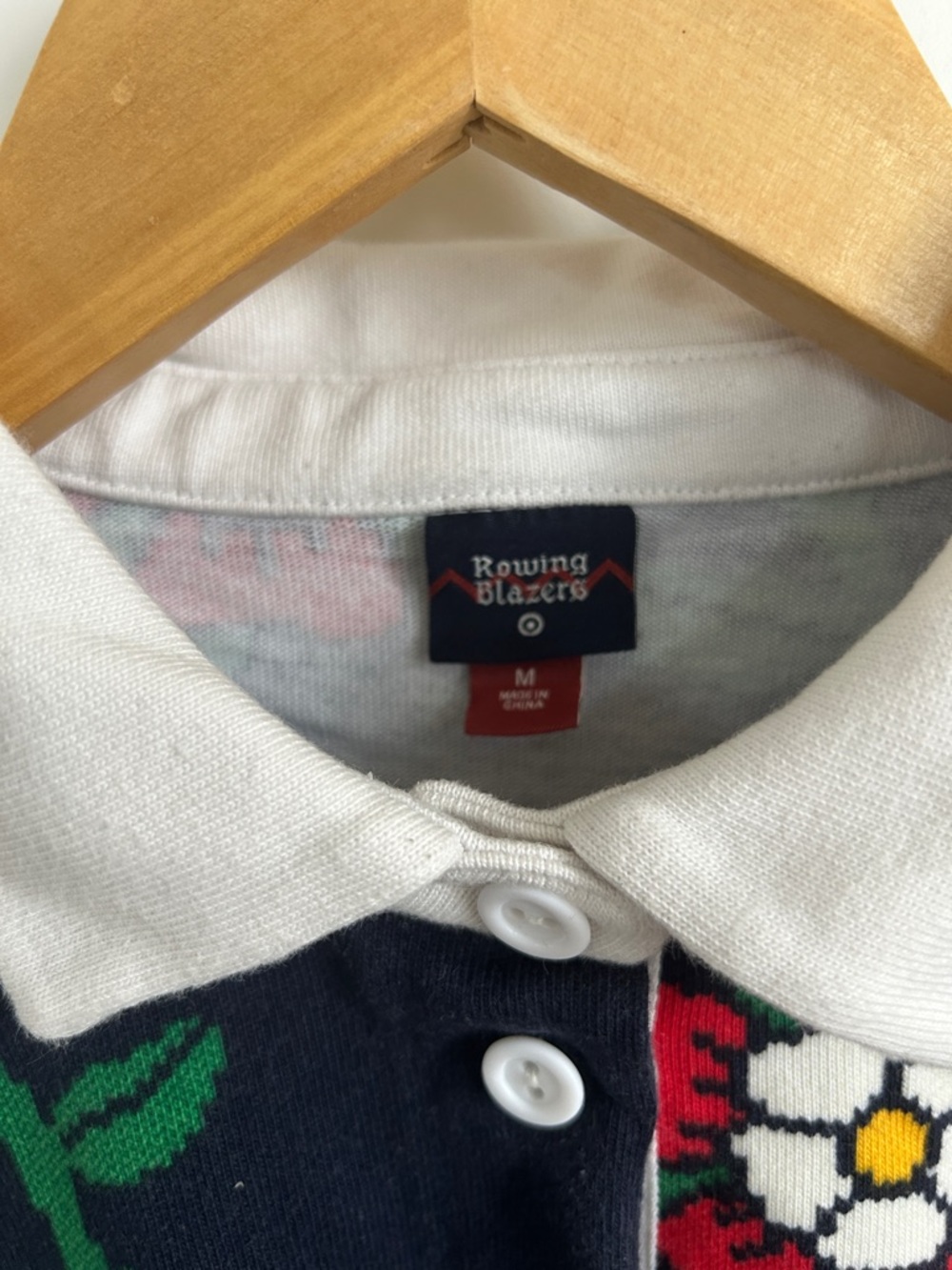 Rowing Blazers for Target Knit Navy Polo with Multicolor Floral - Picture 2 of 4